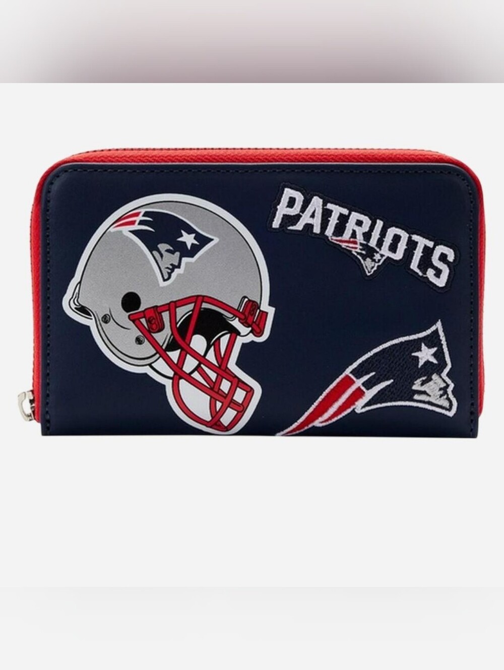 Loungefly New England Patriots Zip Around Wallet - Navy And Red